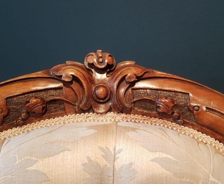 Victorian Carved Walnut Framed Chair - Image 6