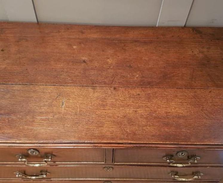 Small George III Oak Chest of Drawers - Image 7