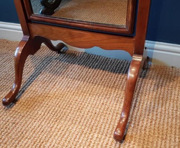 Edwardian Walnut Cheval Mirror - Image 4