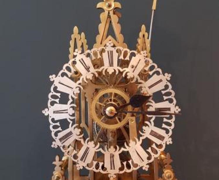 Fine Victorian Skeleton Clock With Passing Strike - Image 3