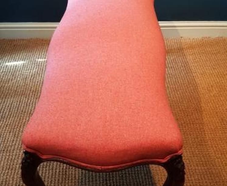 Victorian Carved Mahogany Cabriole Leg Stool - Image 2