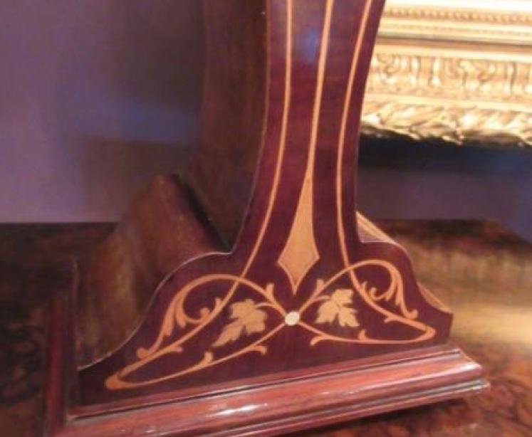 Art Nouveau Fruitwood Inlaid Mantel Clock - Image 3