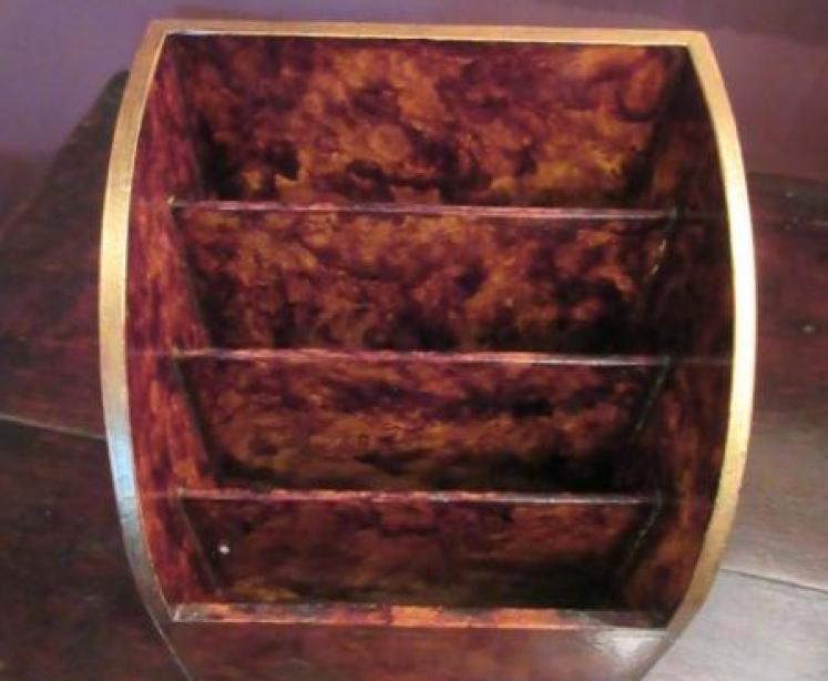 Antique Chinoiserie Simulated Walnut Letter Rack - Image 7