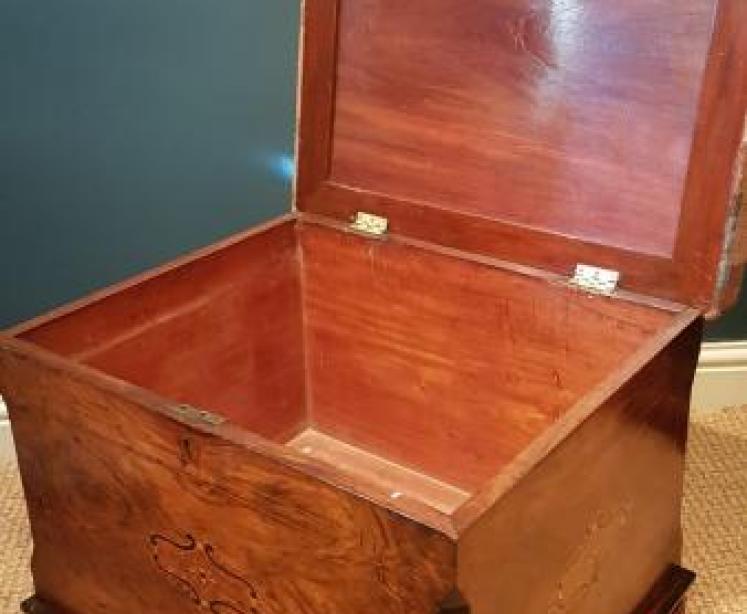 Victorian Inlaid Walnut Ottoman Stool - Image 2