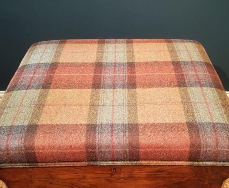 Victorian Inlaid Walnut Ottoman Stool - Image 5