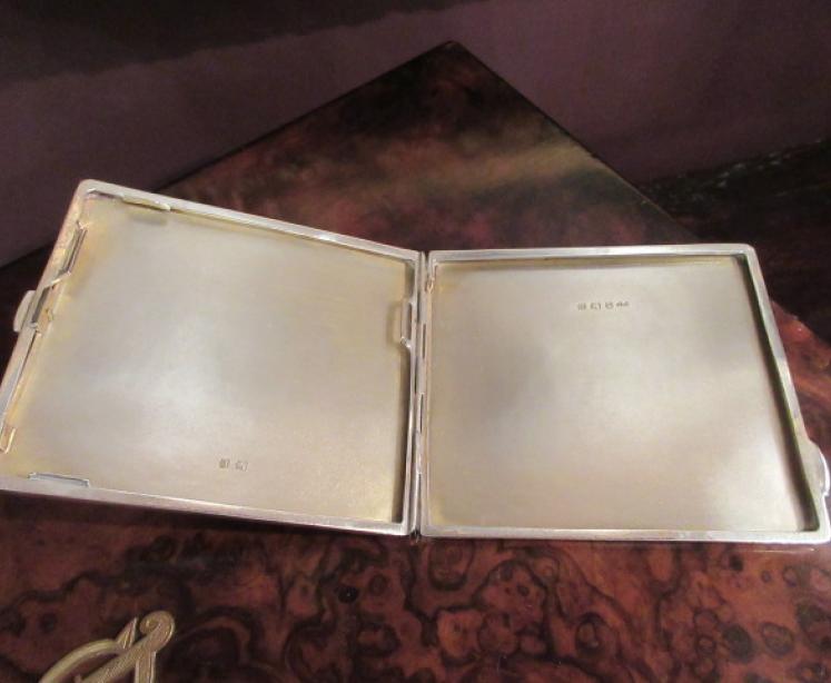 Superb George V Silver & Blue Enamel Chequered Case - Image 5