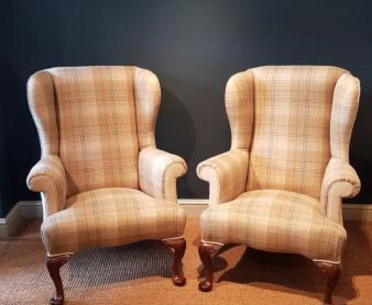 Superb Pair of Victorian Wing Back Chairs  - Image 1