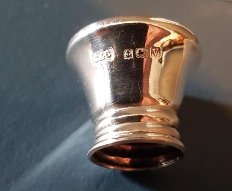 Cut Crystal and Silver Engine Turned Enamel Scent Bottle - Image 5