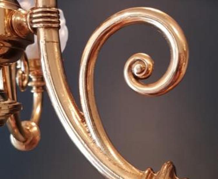 Edwardian Cast Brass 3 Arm Chandelier - Image 5