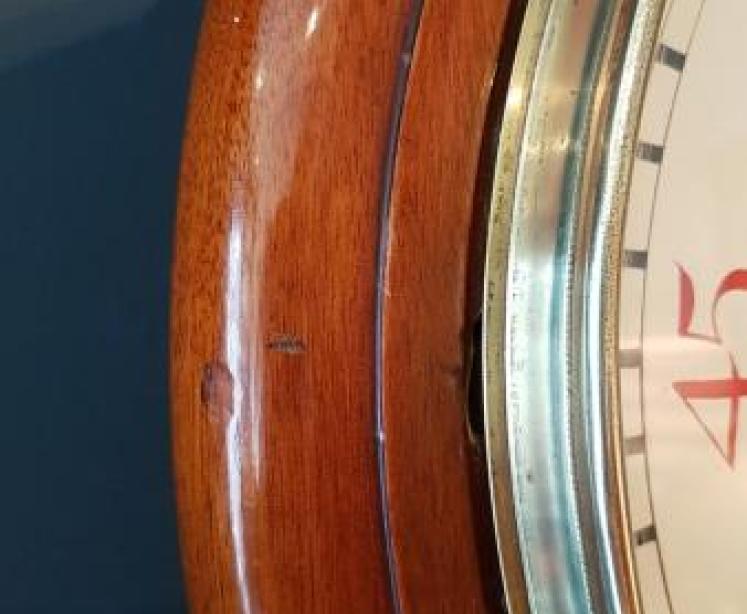 Rare Antique Drop Dial Fusse Seconds Sweep Wall Clock - Image 3