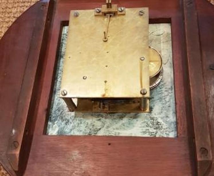 Rare Antique Drop Dial Fusse Seconds Sweep Wall Clock - Image 4