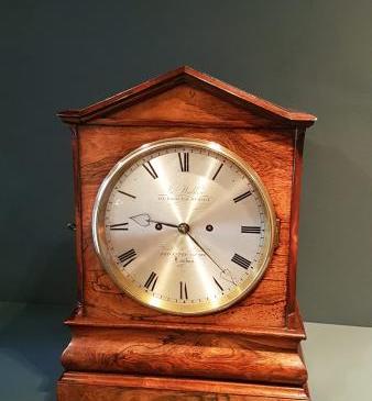 Fine Quality Regency Rosewood Double Fusse Bracket Clock