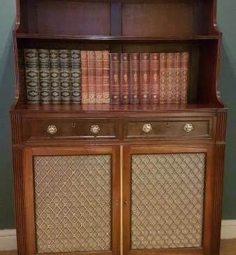 Fine Quality Regency Mahogany Bookcase Cabinet