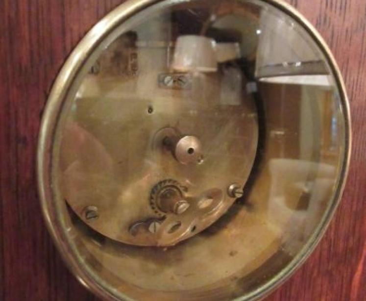 Art Nouveau Copper & Ebony Inlaid Mantel Clock - Image 5