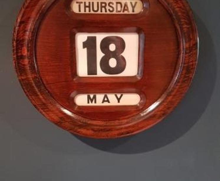 Victorian Oak Perpetual Wall Calendar - Image 1