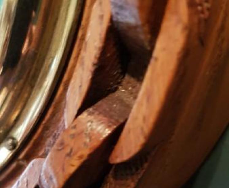 Antique Engraved Silver Dial Oak Barometer - Image 4