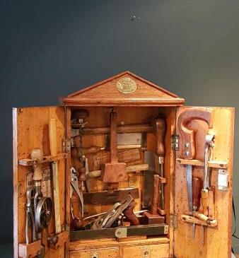 Superb Edwardian Oak Army & Navy Tool Cabinet 