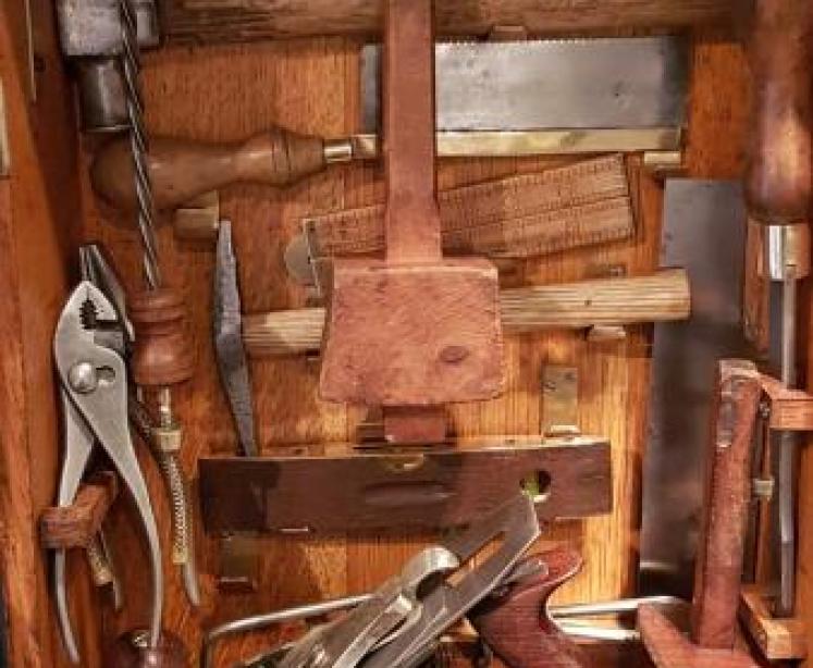 Superb Edwardian Oak Army & Navy Tool Cabinet  - Image 4