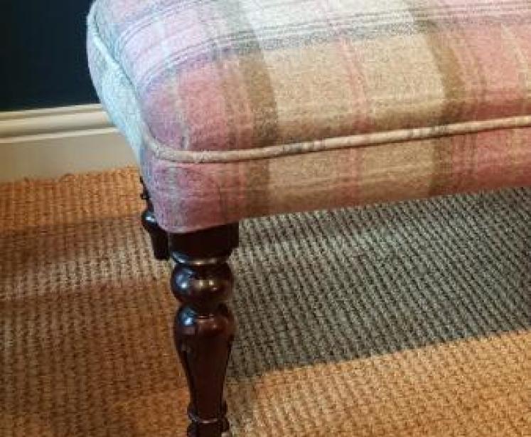 Early Victorian Rosewood Upholstered Double Stool - Image 4