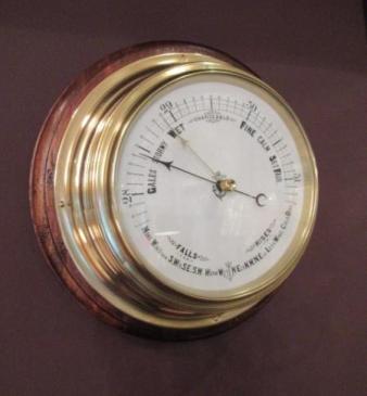 Victorian Brass Bulkhead Marine Barometer