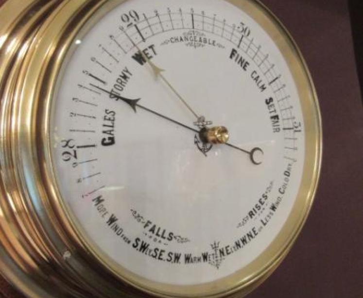 Victorian Brass Bulkhead Marine Barometer - Image 3