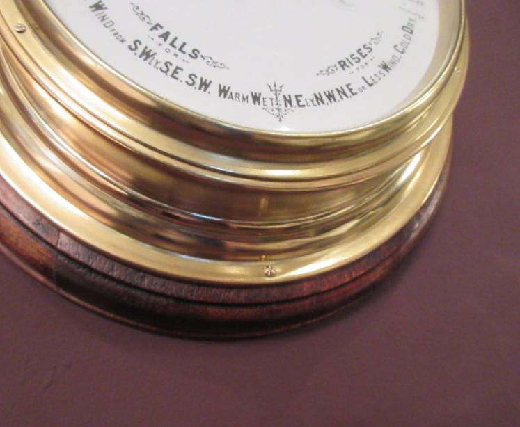 Victorian Brass Bulkhead Marine Barometer - Image 5