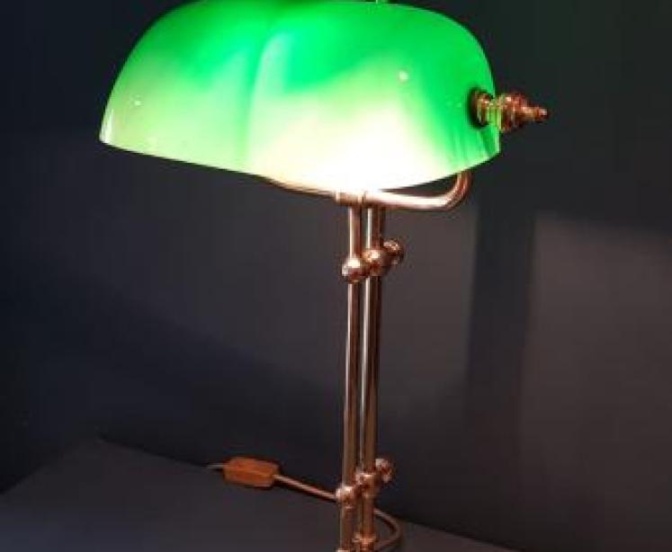 1930's Brass Rise and Fall Bankers Lamp - Image 1