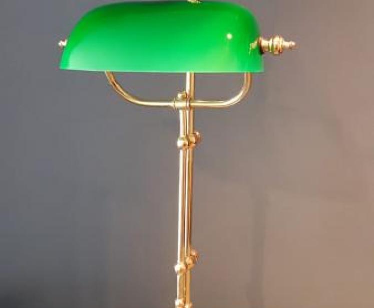1930's Brass Rise and Fall Bankers Lamp - Image 7