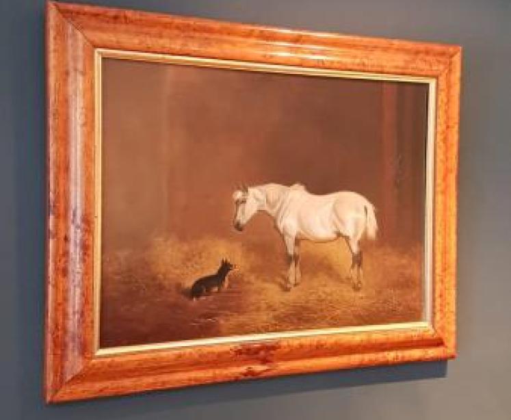 Victorian Oil on Canvas Stable Scene  - Image 5