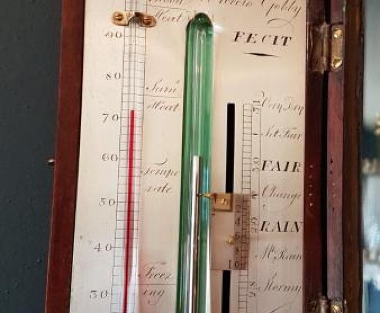 Superb George III Inlaid Mahogany Stick Barometer - Image 3