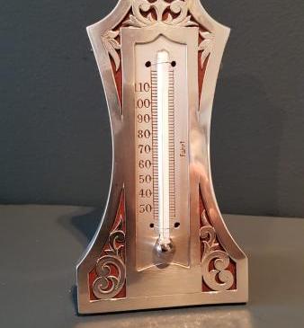 Silver Desk Top Thermometer