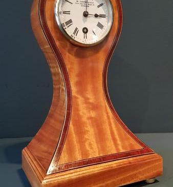 Fine Quality Small Edwardian Satinwood Balloon Clock