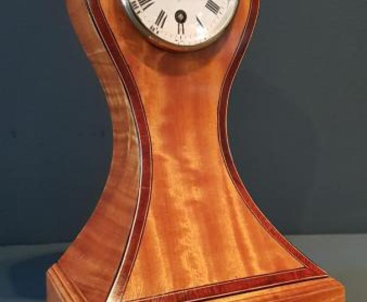 Fine Quality Small Edwardian Satinwood Balloon Clock - Image 1
