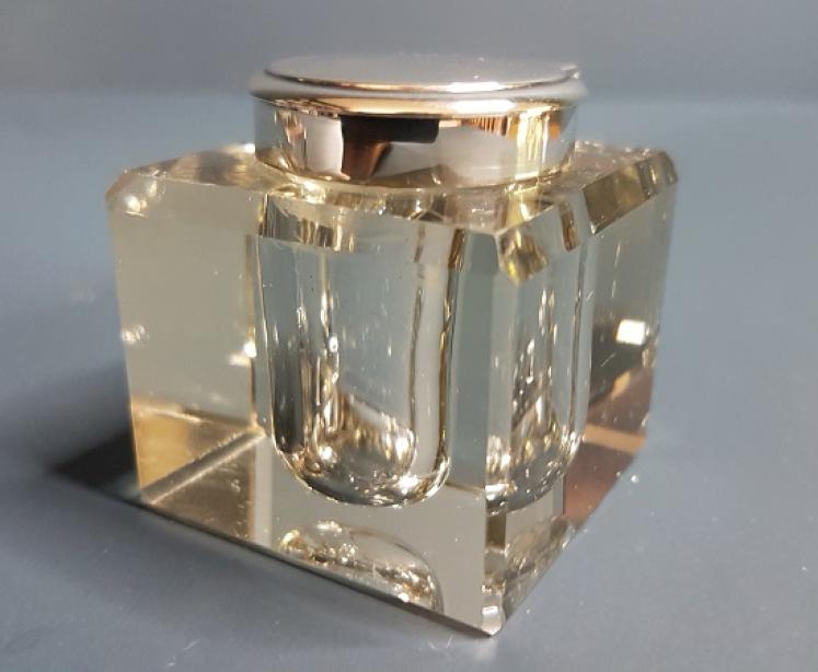 Late Victorian Silver and Cut Glass Inkwell - Image 7