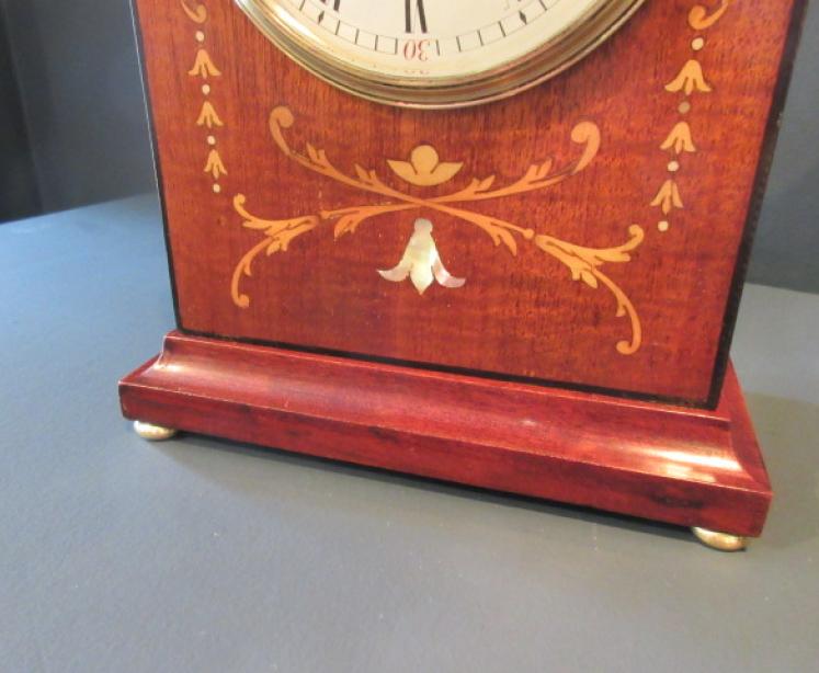 Fine Edwardian Period Sheraton Inlaid Mantel Clock - Image 3