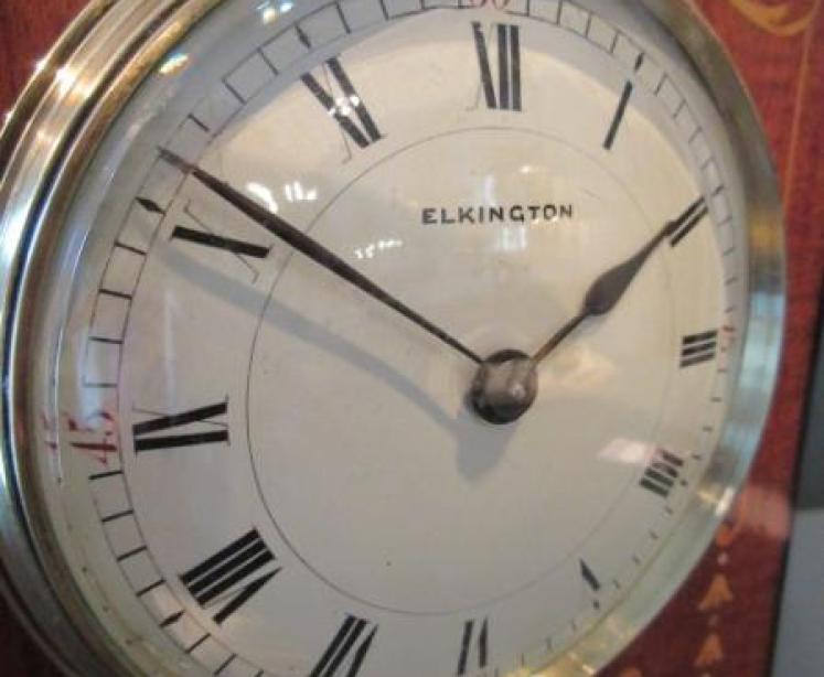 Fine Edwardian Period Sheraton Inlaid Mantel Clock - Image 6