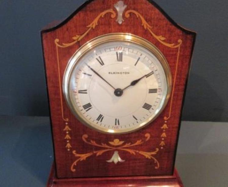 Fine Edwardian Period Sheraton Inlaid Mantel Clock - Image 7
