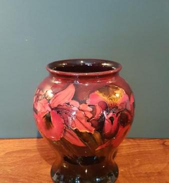 Superb Moorcroft Slipper Orchid Flambe Vase