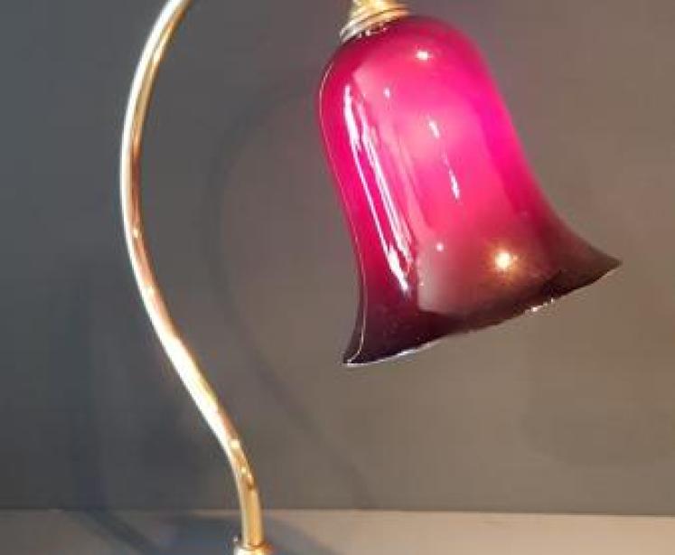 Antique Adjustable Brass Desk Lamp - Image 1