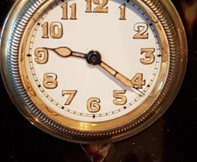 Tortoise Shell and Silver Gilt Travelling Clock - Image 2