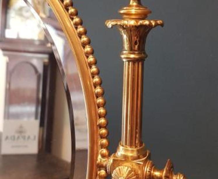 Superb Victorian Brass Dressing Table Mirror - Image 5