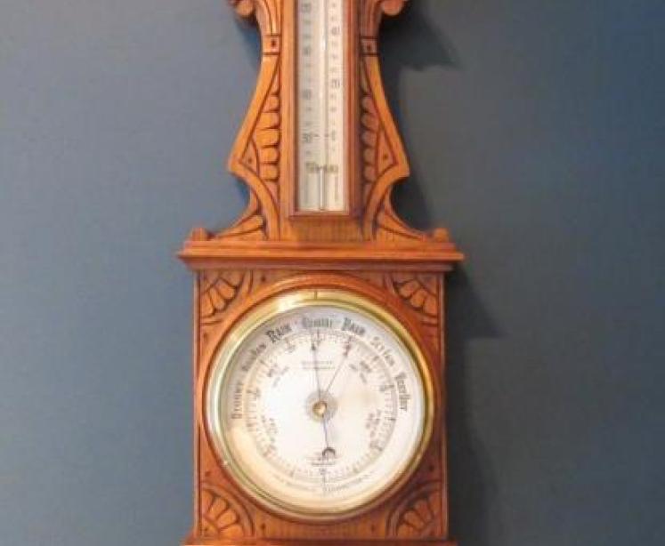 Small Victorian Edinburgh Banjo Barometer - Image 7