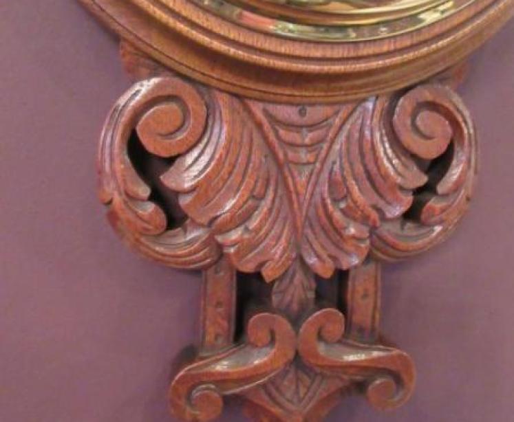 Top Quality Antique Polished Oak Banjo Barometer - Image 4