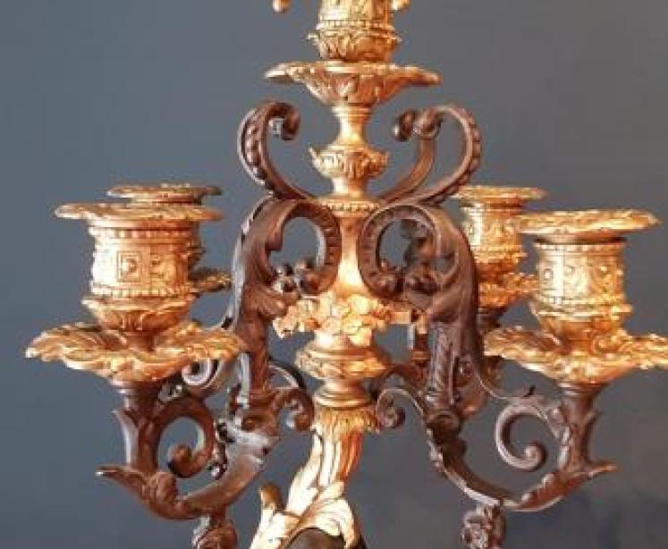 Outstanding Pair of Ormolu & Bronze Candelabra - Image 3