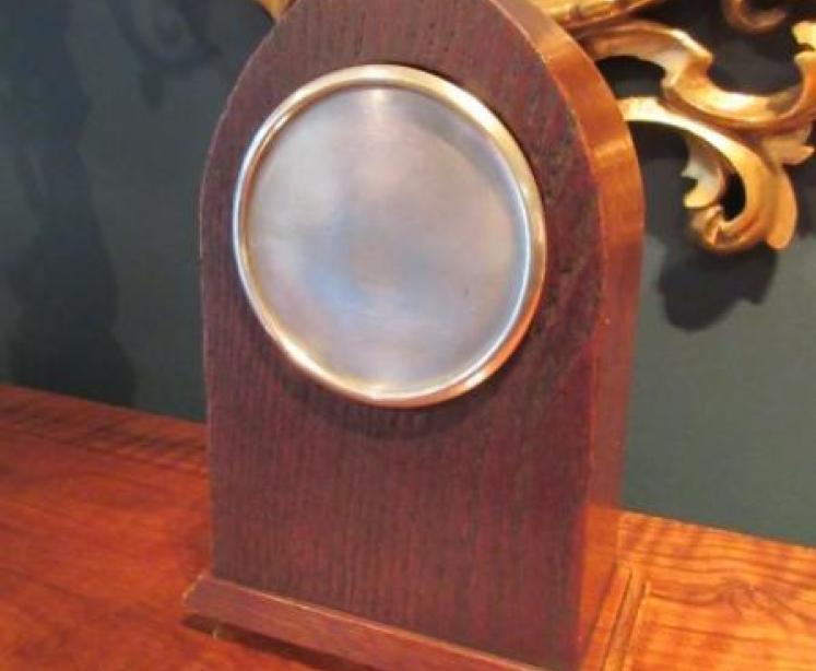 Edwardian Polished Oak Sheraton Inlaid Mantel Clock - Image 4