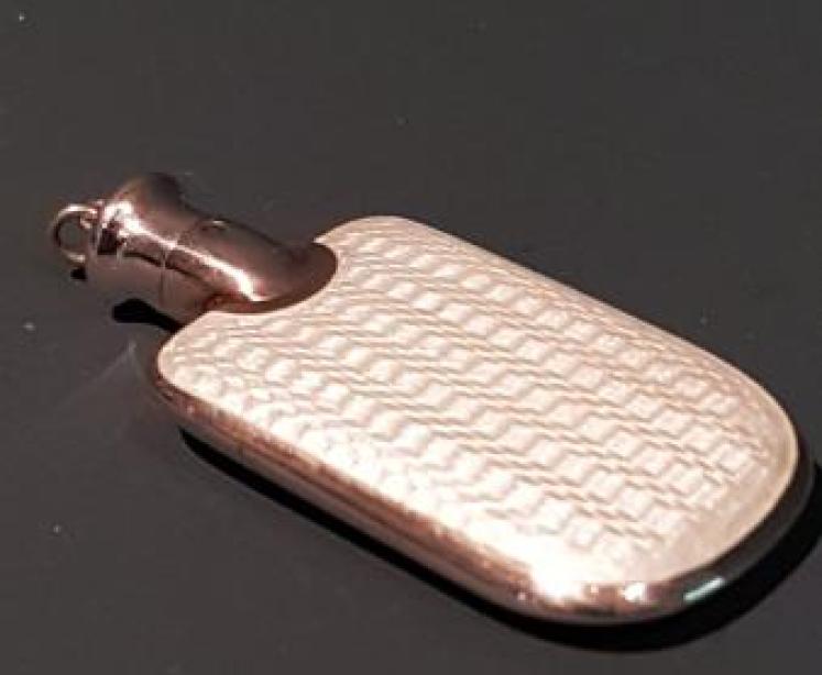 Antique Engine Turned Enamel Silver Pocket Scent Bottle - Image 4