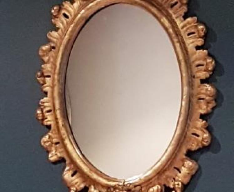 Victorian Timber Gilt Oval Mirror - Image 3