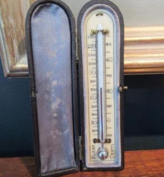 Antique Bone Scale Pocket Thermometer