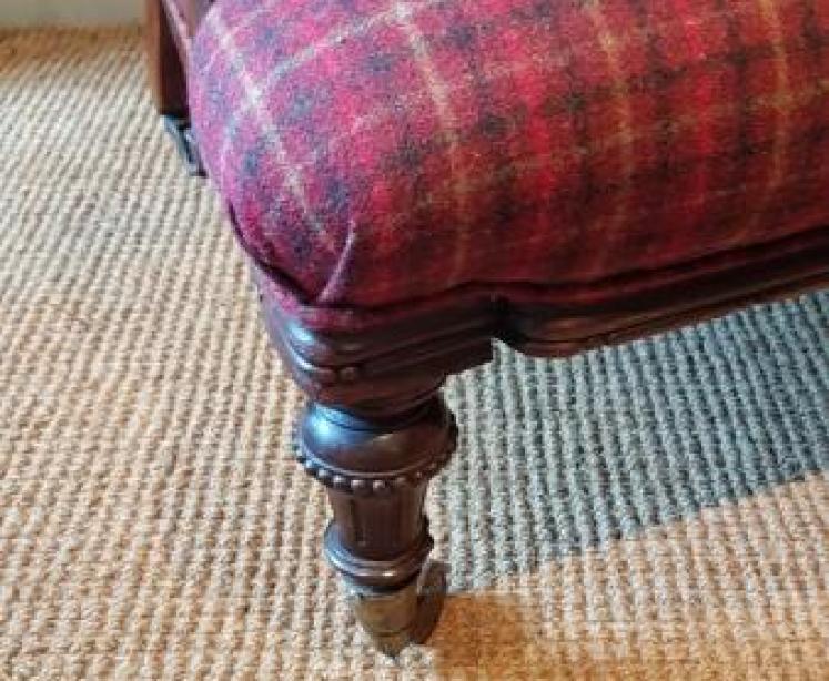 Antique Mahogany Open Arm Chair - Image 3