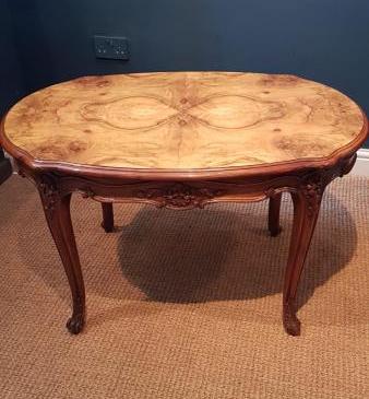 1920's Figured Walnut Coffee Table 
